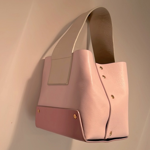 Yuzefi Lavender/Pink Tab Leather Handbag - Picture 1 of 5